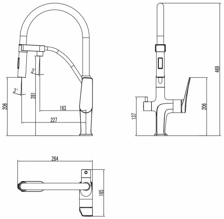 Смеситель для кухни Lemark Bronx (LM3761BL)